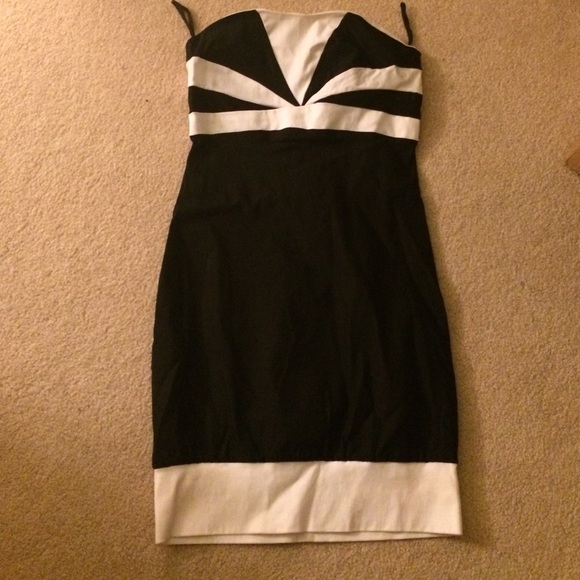 Black and white formal dress