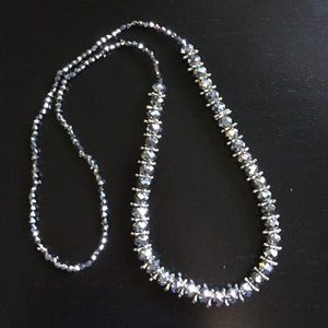 Faux hematite bead necklace.