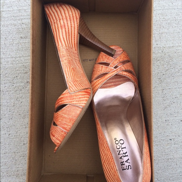 ☀️SALE☀️ Franco Sarto orange heels - Picture 1 of 3