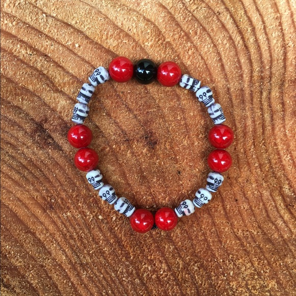 Halloween Skull Beaded Bracelet