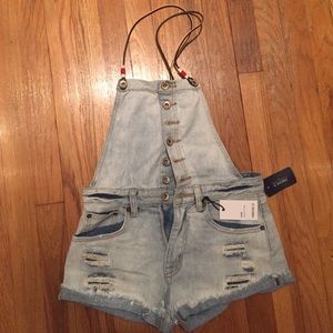 F21 Denim Overalls/Romper