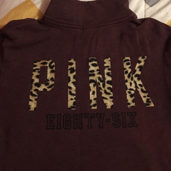 PINK cheetah half zip