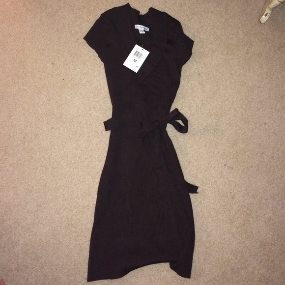 Brown sweater dress