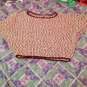 Mini sweater, black and white spotted