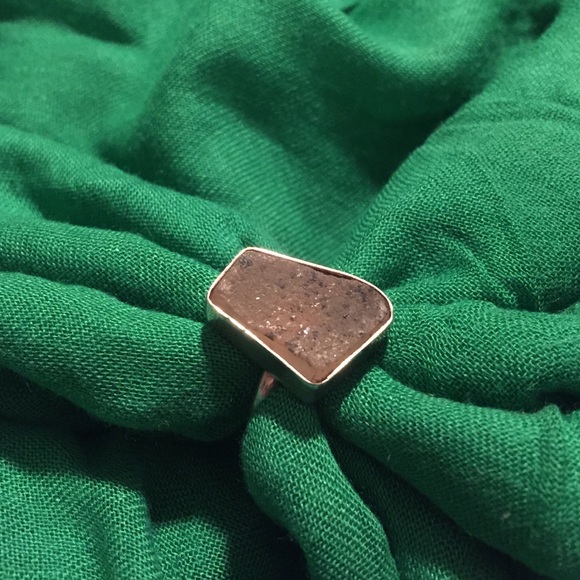 Sterling Silver Druzy Ring, 7.5-8