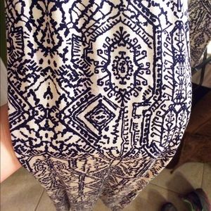Navy and white printed palazzo pants
