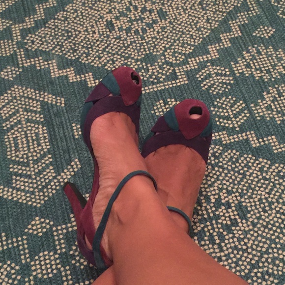 Oh...Deer! Cute Multi Color Suede Heels