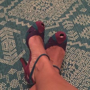 Oh...Deer! Cute Multi Color Suede Heels