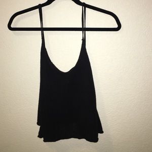 Full Tilt Black Sweater Crop Top Tank