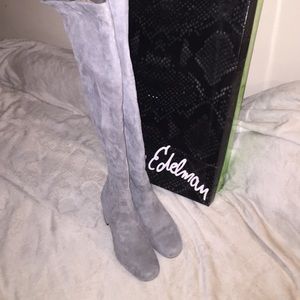 Over the knee suede boots