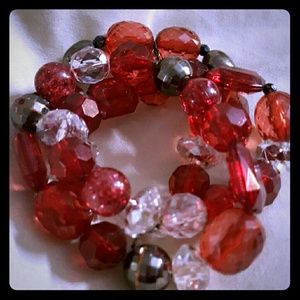 Red beaded bracelet
