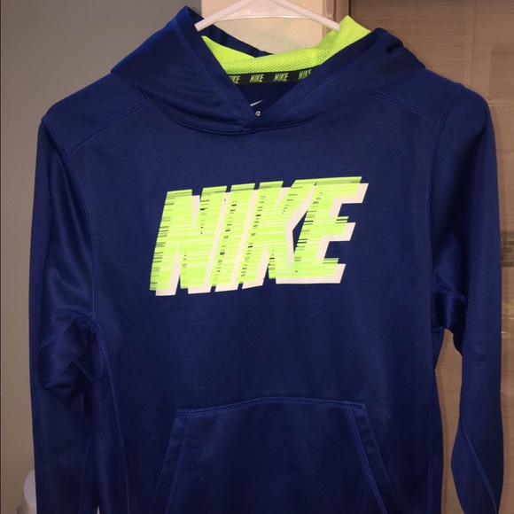 Nike Other - Kid's Navy Blue and Neon Yellow Pullover Hoodie!!