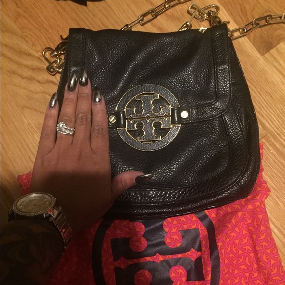 Tori burch cross body black leather