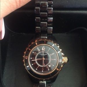 Struhling Black and Gold Watch