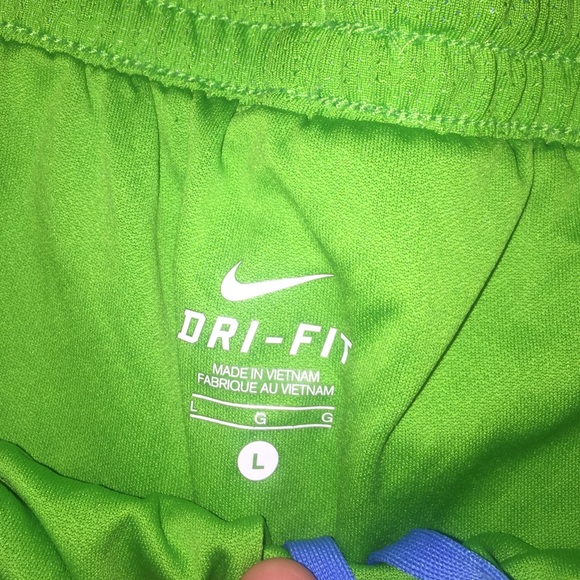 nike green & yellow shorts