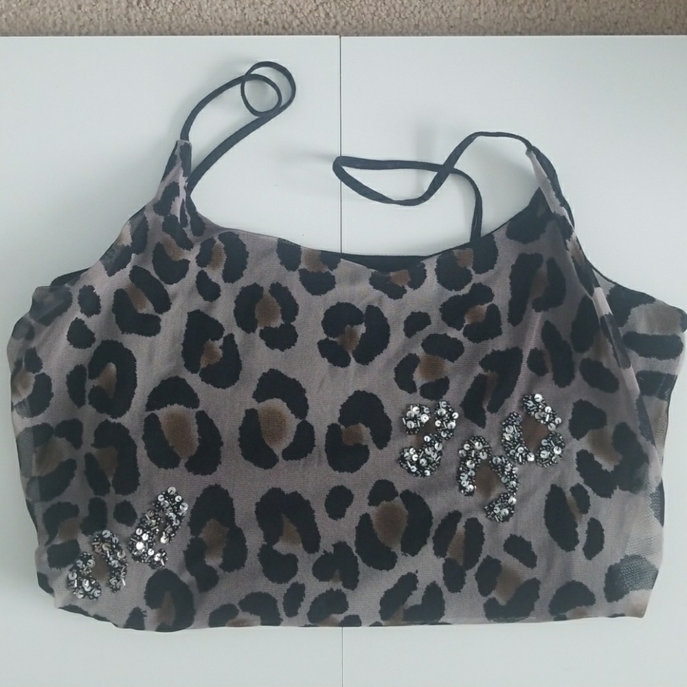 Leopard Print Embellished Cami