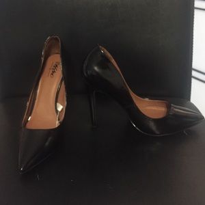 Black pointed heels