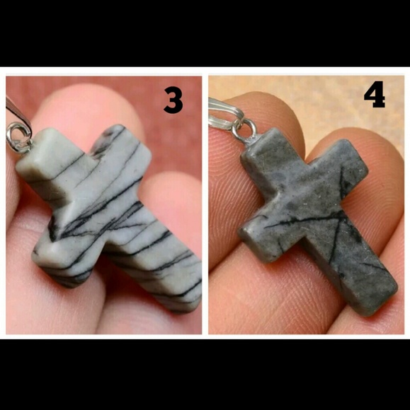 🎁SALE Jasper & Amazonite 18k Gold Cross Pendant - Picture 3 of 4