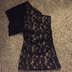 One Sleeve Lace Dress Shirt
