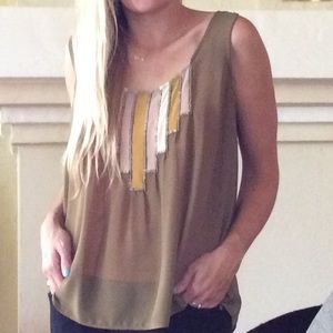 Sheer Tank w/ Deco Beaded Details