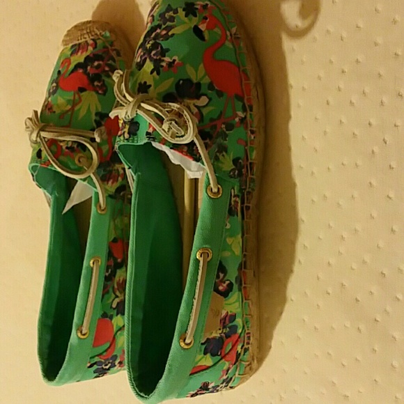 Brand new Sperrys flamingo espadrilles