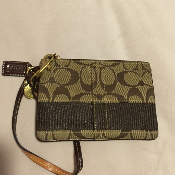 Coach Signature Stripe Wristlet - Picture 2 of 2