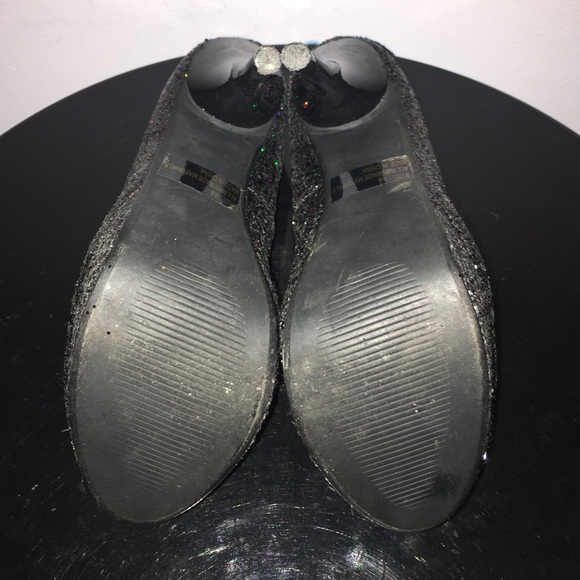 Qupid Black Glitter Platform Stiletto Heels - Picture 4 of 4