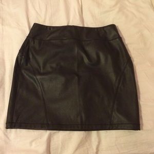 Black leather skirt