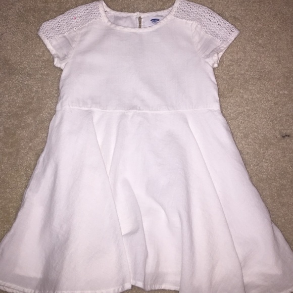 Old Navy girls white linen dress 4t