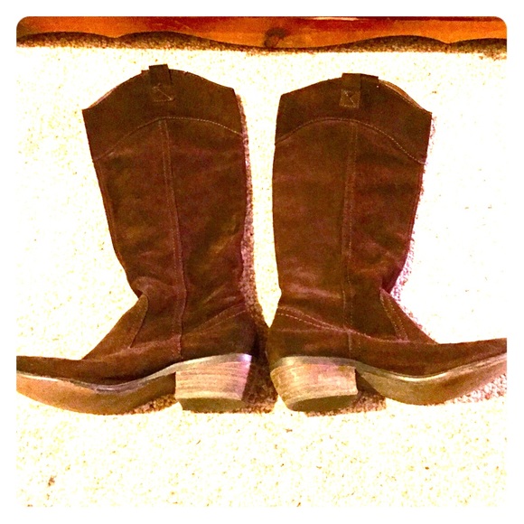 💥SALE💥 Suede leather knee high cowboy boots