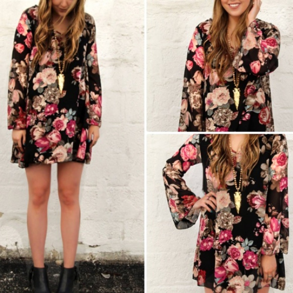 Long Sleeve Floral Dress