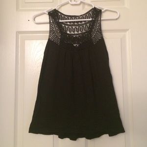 (SOLD) black crochet tank top