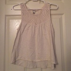 cream crochet tank top