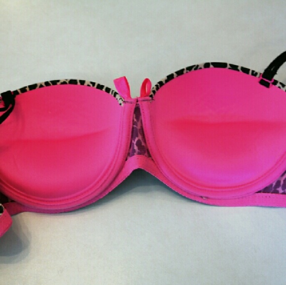 🆕 Leopard print hot pink push up bra multiway 34C - Picture 4 of 4