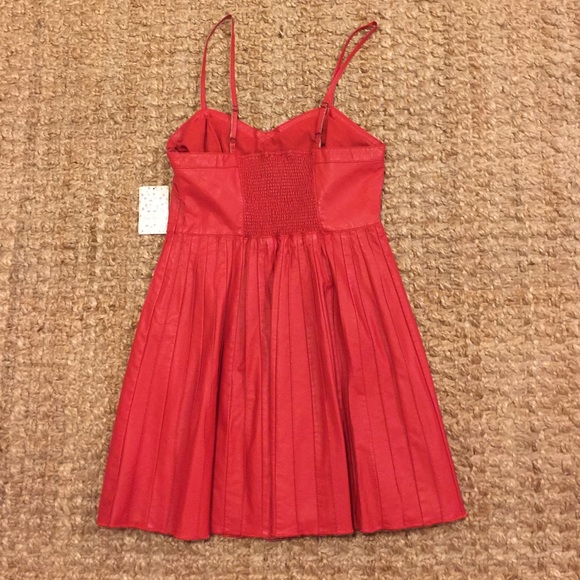 Free People Red Leather-like Dress - Picture 3 of 3