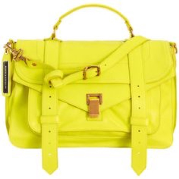 Proenza Schouler Large PS1 Chartreuse Leather Bag