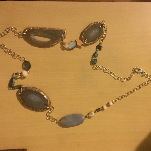 Gold plated beaded long necklace - Picture 1 of 2