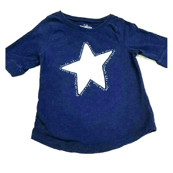Navy 3/4 sleeve star t shirt