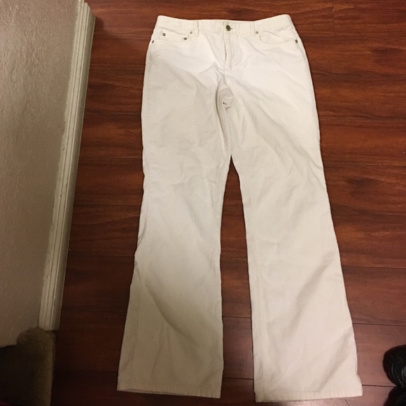 White corduroy pants
