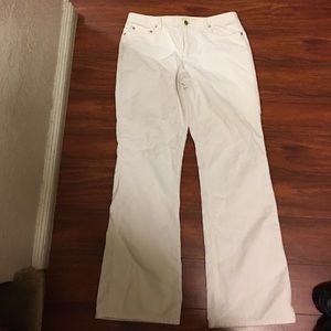 White corduroy pants