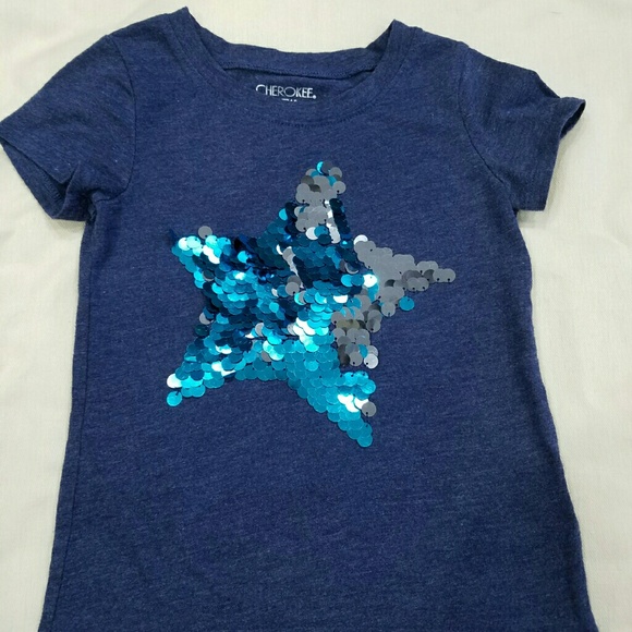 Short sleeve star sequin shirt
