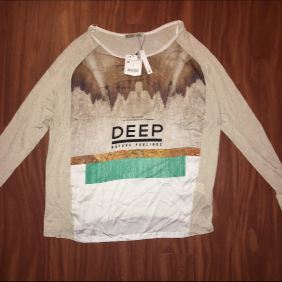 ZARA graphic long sleeve T