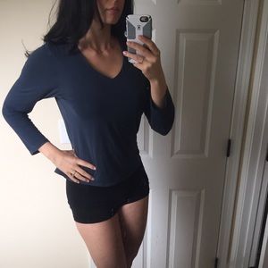 3$ Blue basic soft v neck shirt