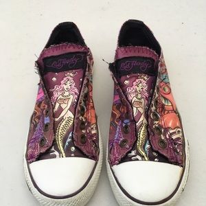 Ed Hardy Canvas Shoes  with Graphics