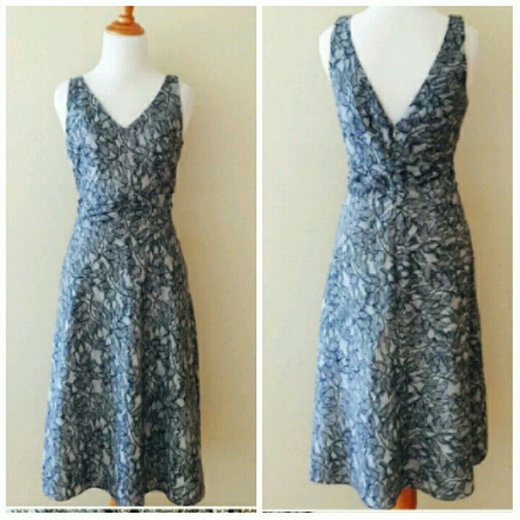 J Crew Printed Lace Midi Dress