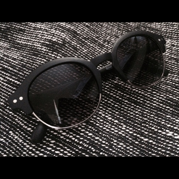Black-&-Silver Half Rim Sunglasses