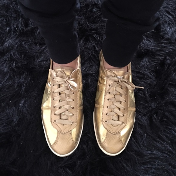 Gold Nike sneakers