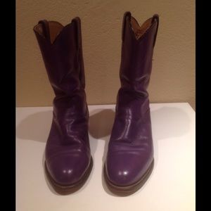 Purple Justin cow girl Roper boots