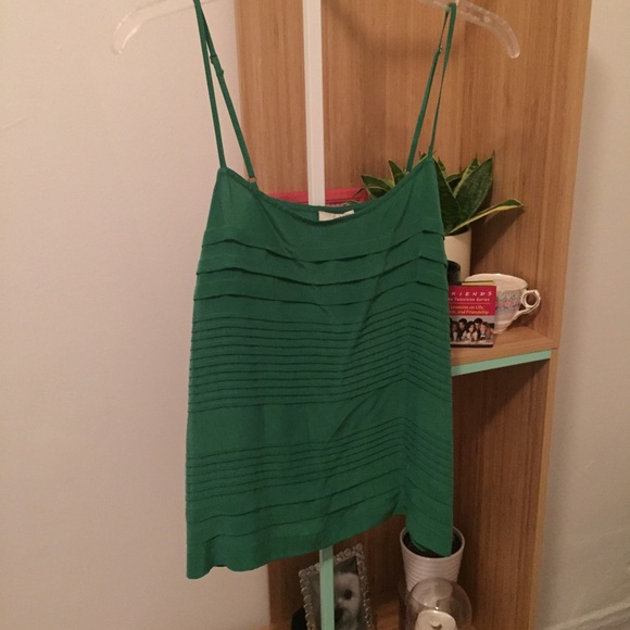 Joie green ruffle layer silk tank
