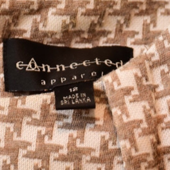 Lovely beige and white dress with belt - Size 12 - Picture 3 of 4